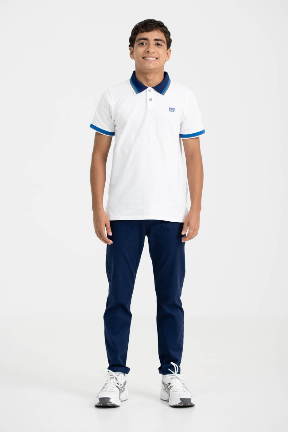 Boys' Polo T-shirt with thick contrast tipping