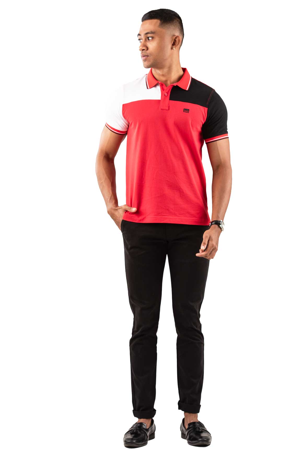 Retro Tri - Color Polo T-Shirt