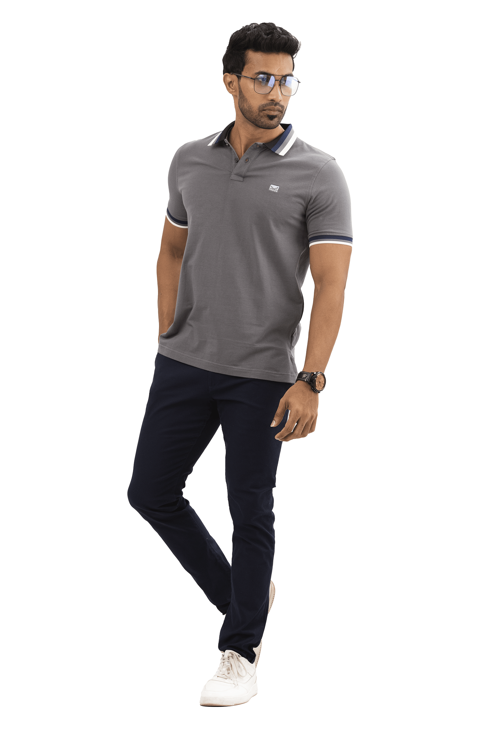 Contrast Collar Polo T-shirt