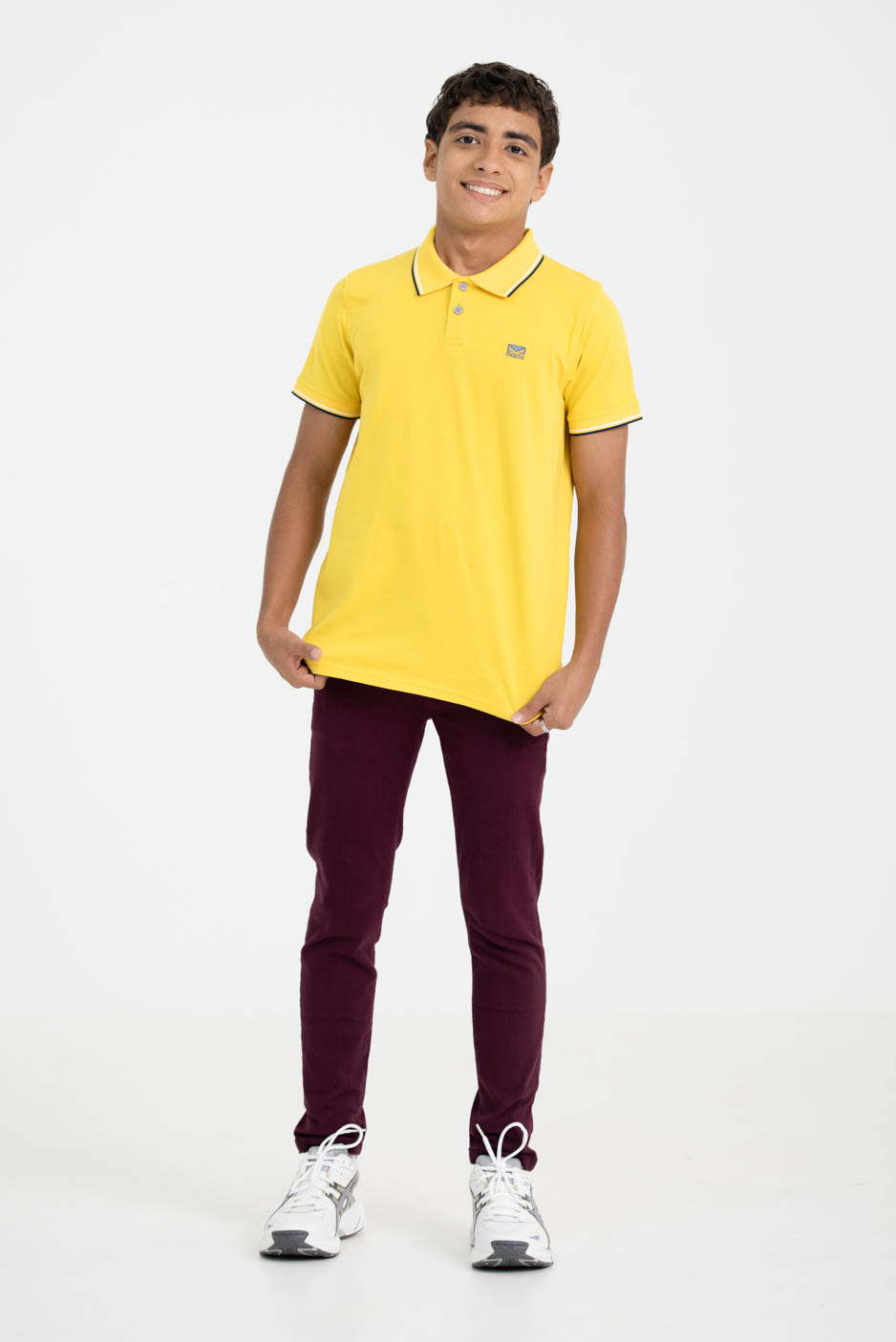 Boys' Polo T-shirt with single contrast tipping